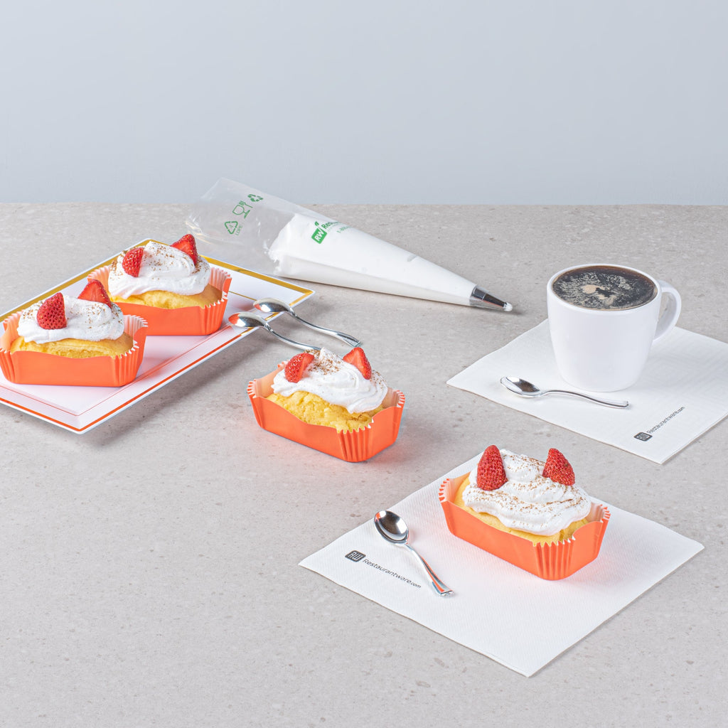 Panificio 5 oz Elliptical Tangerine Orange Paper Large Baking Cup - Ridged - 4 1/2" x 2 1/2" x 1 1/4" - 200 count box
