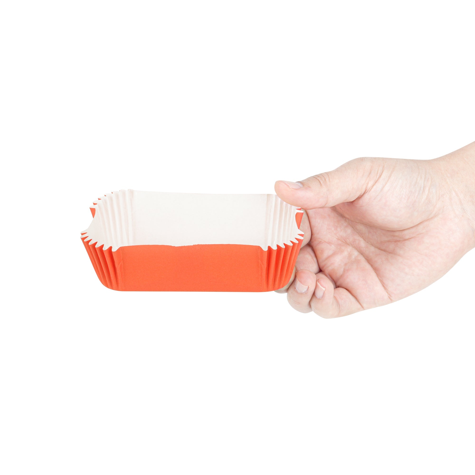 Panificio 5 oz Elliptical Tangerine Orange Paper Large Baking Cup - Ridged - 4 1/2" x 2 1/2" x 1 1/4" - 200 count box