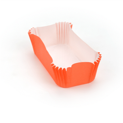 Panificio 5 oz Elliptical Tangerine Orange Paper Large Baking Cup - Ridged - 4 1/2" x 2 1/2" x 1 1/4" - 200 count box