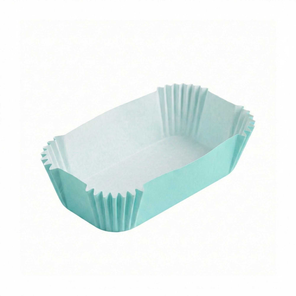 Panificio 5 oz Elliptical Turquoise Paper Large Baking Cup - Ridged - 4 1/2" x 2 1/2" x 1 1/4" - 200 count box