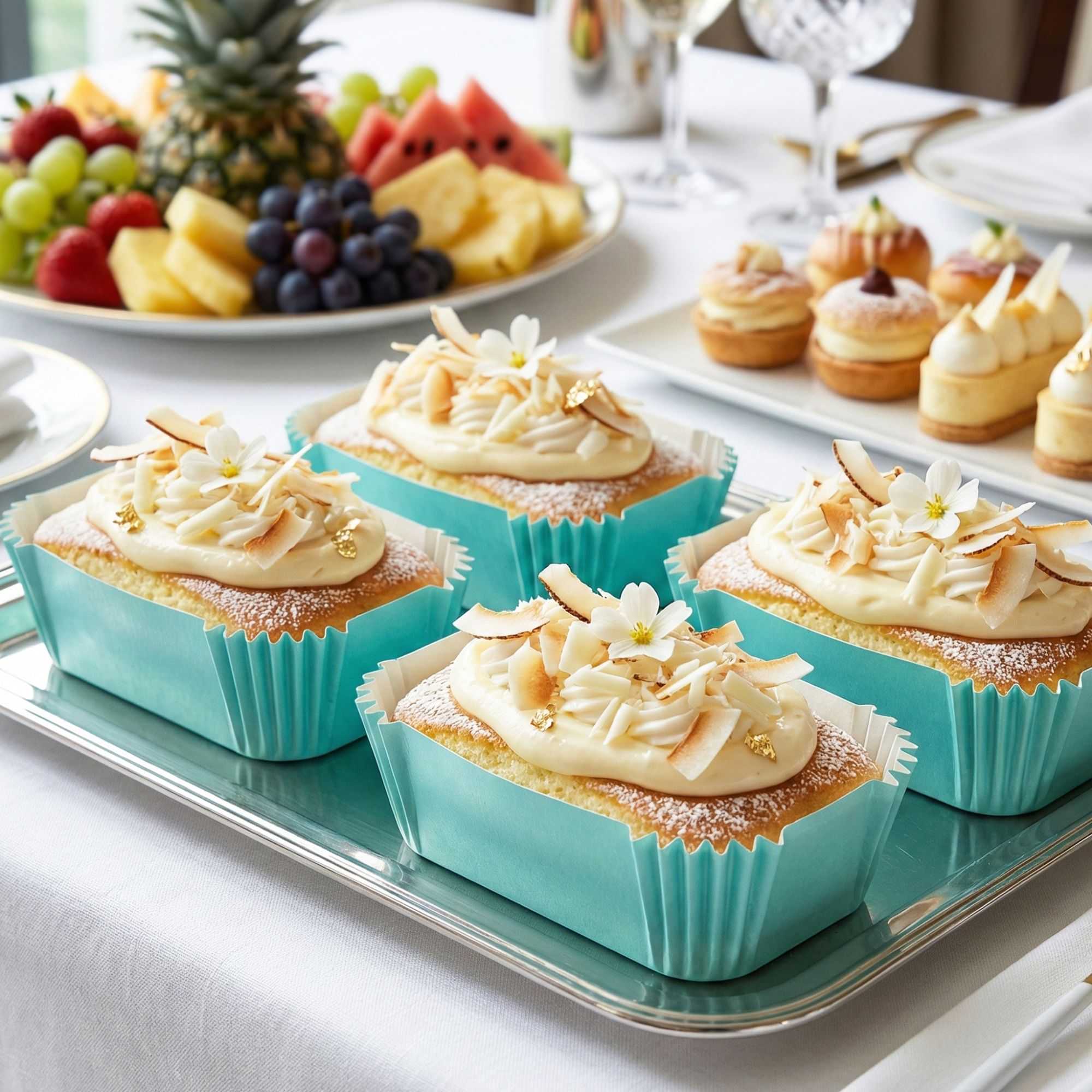 Panificio 5 oz Elliptical Turquoise Paper Large Baking Cup - Ridged - 4 1/2" x 2 1/2" x 1 1/4" - 200 count box