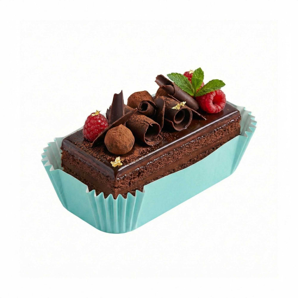 Panificio 5 oz Elliptical Turquoise Paper Large Baking Cup - Ridged - 4 1/2" x 2 1/2" x 1 1/4" - 200 count box