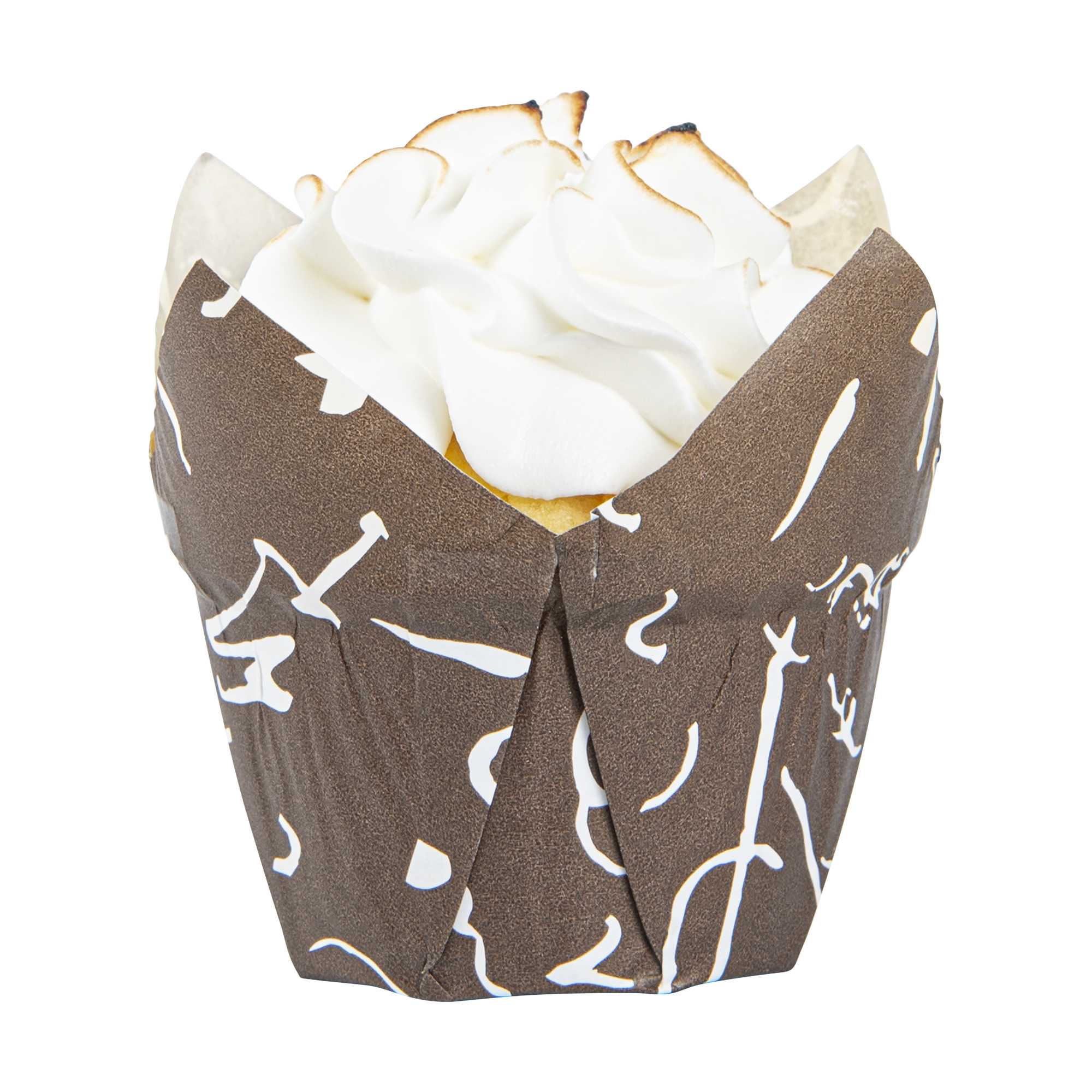 Panificio 1 oz Tulip Chocolate Wisp Paper Regular Baking Cup - 3" x 3" x 3 1/2" - 200 count box