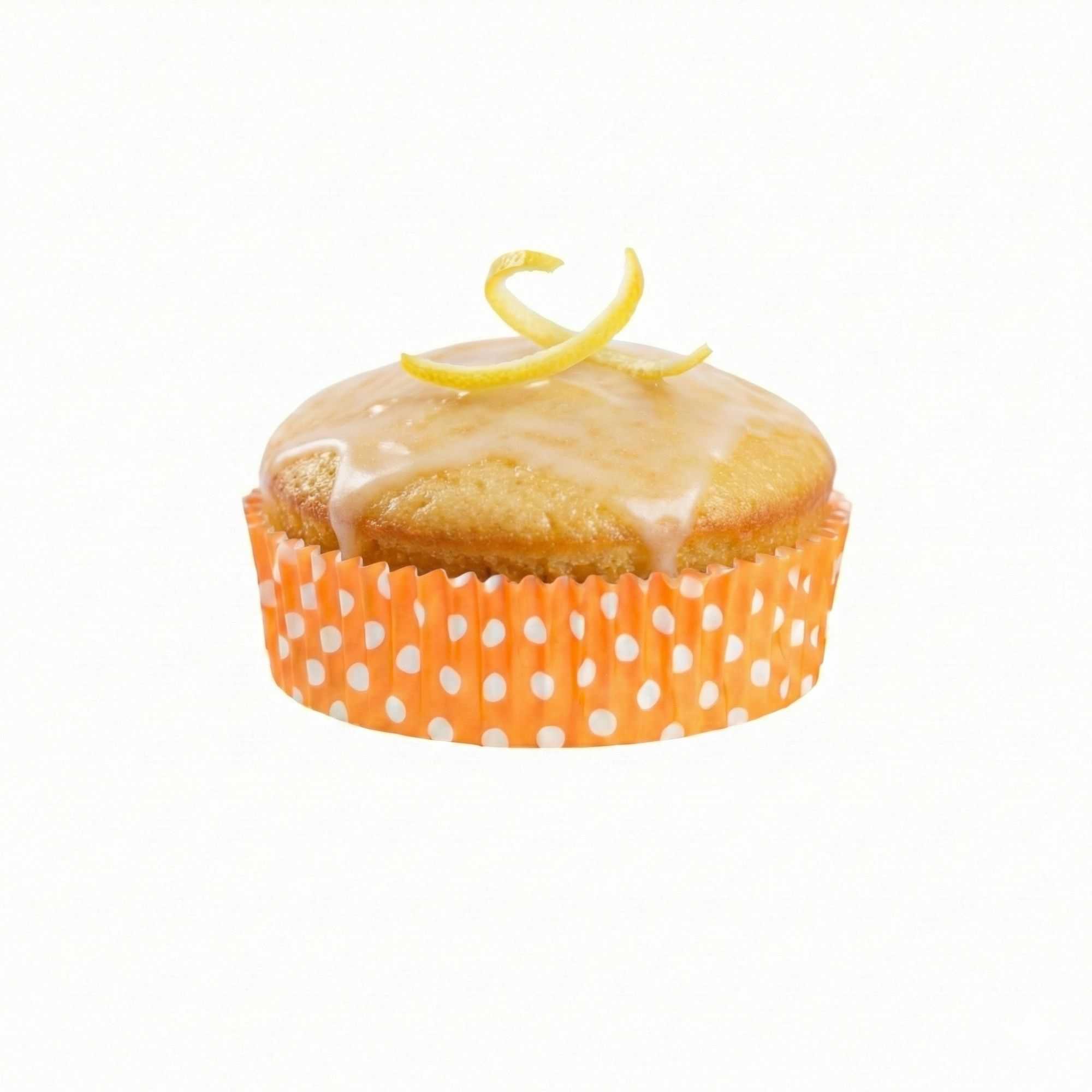 Panificio 4 oz Round Polka-Dotted Hot Orange Paper Baking Cup - Ridged - 3 1/2" x 3 1/2" x 1" - 200 count box