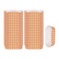 Panificio 1 oz Elliptical Polka-Dotted Hot Orange Paper Regular Baking Cup - Ridged - 3 1/2" x 1 1/2" x 3/4" - 200 count box