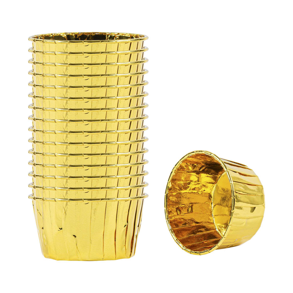 Panificio 5.5 oz Round Rose Gold Paper Large Baking Cup - Pleated - 3" x 3" x 1 1/2" - 200 count box