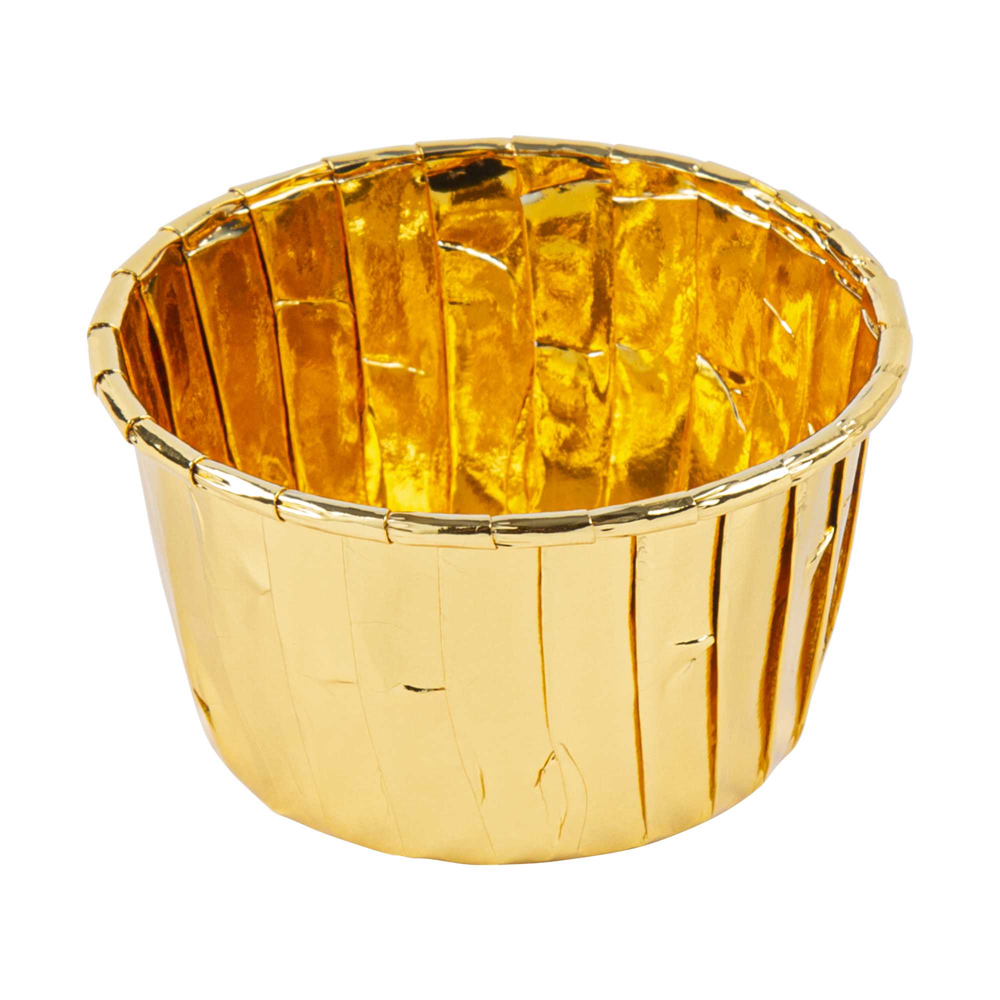 Panificio 3 oz Round Rose Gold Paper Small Baking Cup - Pleated - 2 1/2" x 2 1/2" x 1 1/2" - 200 count box