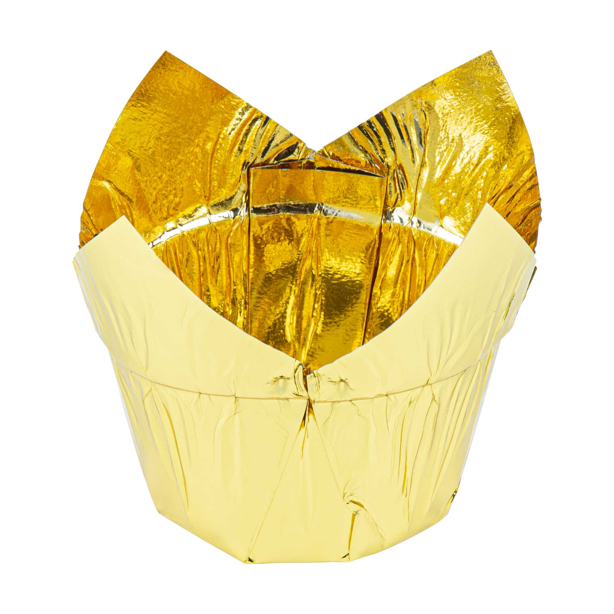 Panificio 4 oz Tulip Rose Gold Paper Regular Baking Cup - 2 1/4" x 2 1/4" x 1 1/2" - 200 count box