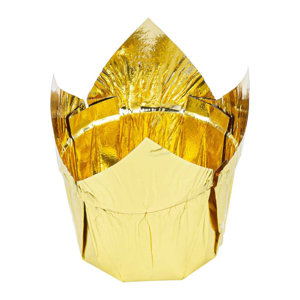 Panificio 4 oz Tulip Rose Gold Paper Regular Baking Cup - 2 1/4" x 2 1/4" x 1 1/2" - 200 count box