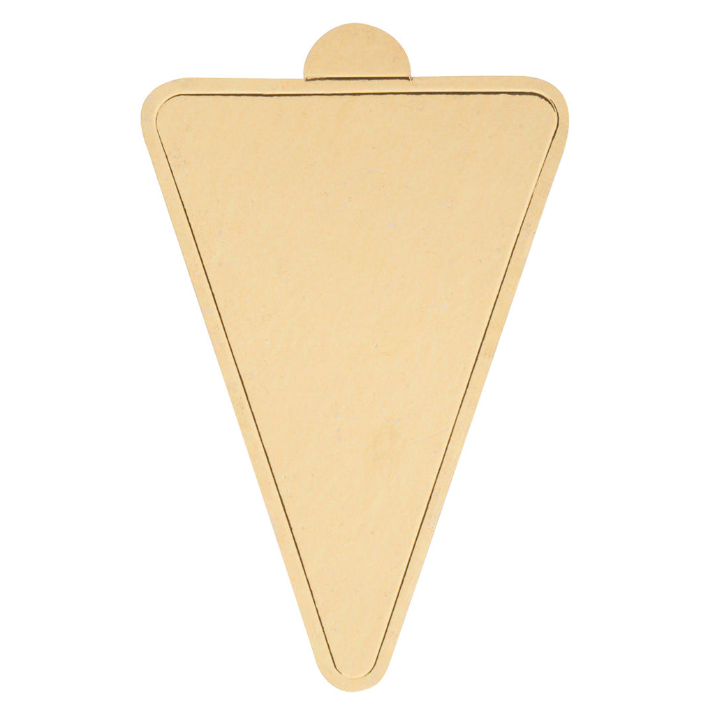 Pastry Tek Triangle Gold Paper SturdyServe Base - 3" x 4 3/4" - 200 count box