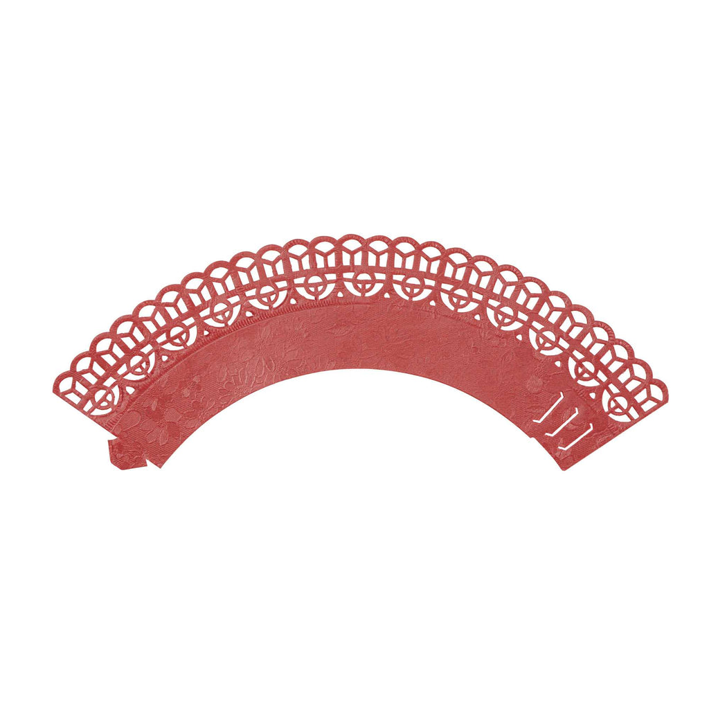Bellissimo Round Cherry Red Paper Cupcake Wrap - 2 1/4" x 2 1/4" x 2" - 200 count box