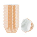 Panificio 0.4 oz Round Metallic Rose Gold Paper Baking Cup - Foil-Coated - 1 1/4" x 1 1/4" x 3/4" - 200 count box