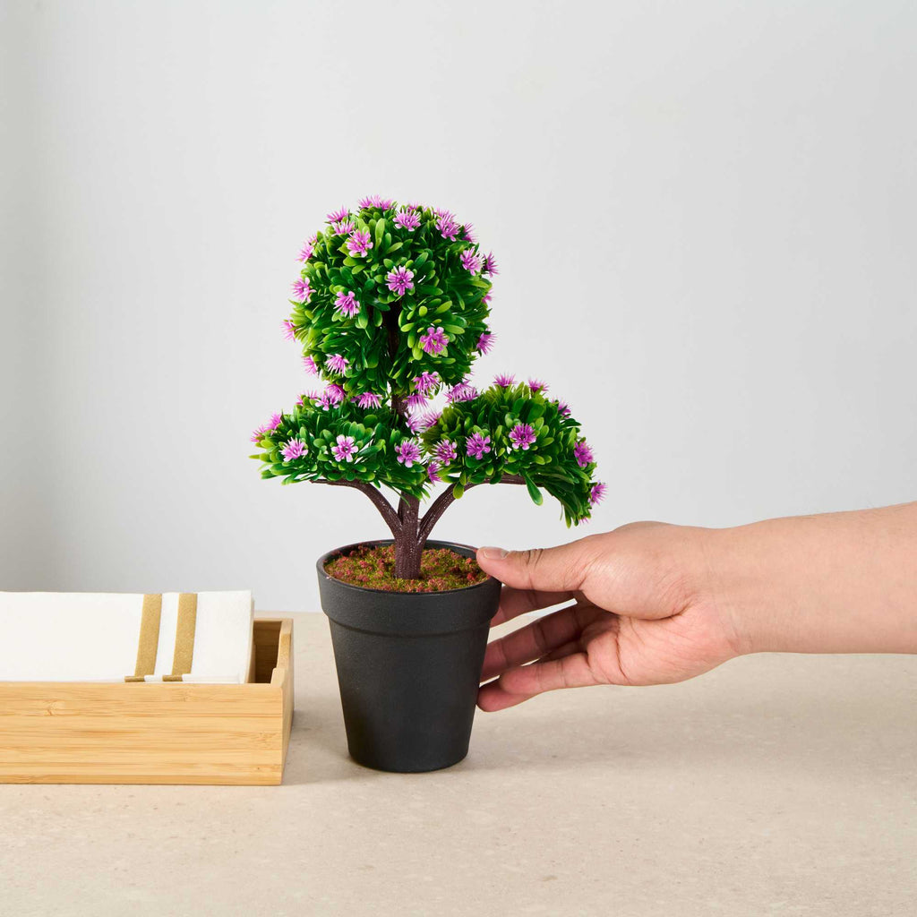 Fiore Purple Plastic Mini Crape Myrtle in Plastic Pot - 7 1/2" x 4" x 11" - 1 count box