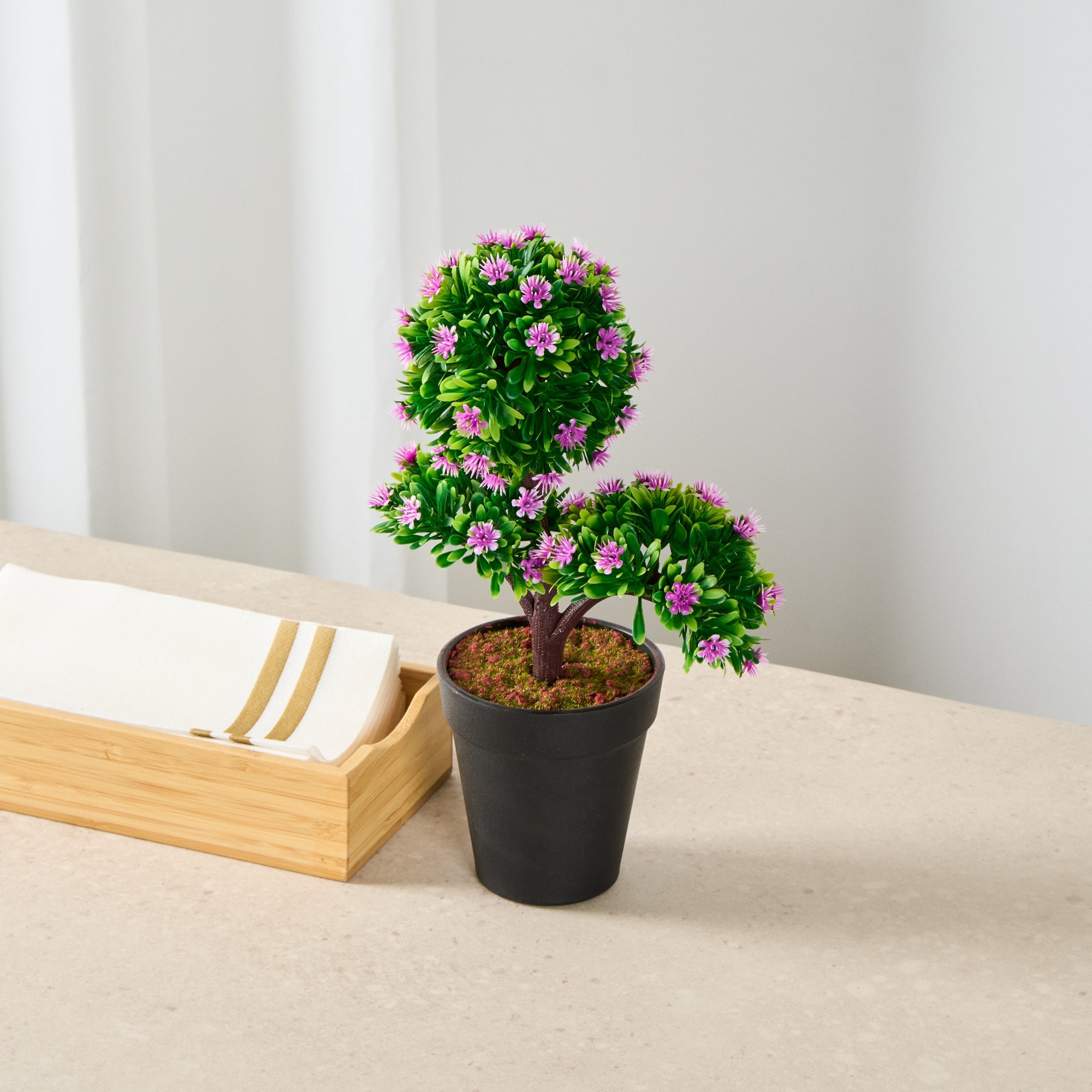 Fiore Round Purple Plastic Mini Crape Myrtle in Plastic Pot - 7 1/2" x 4" x 11" - 12 count box