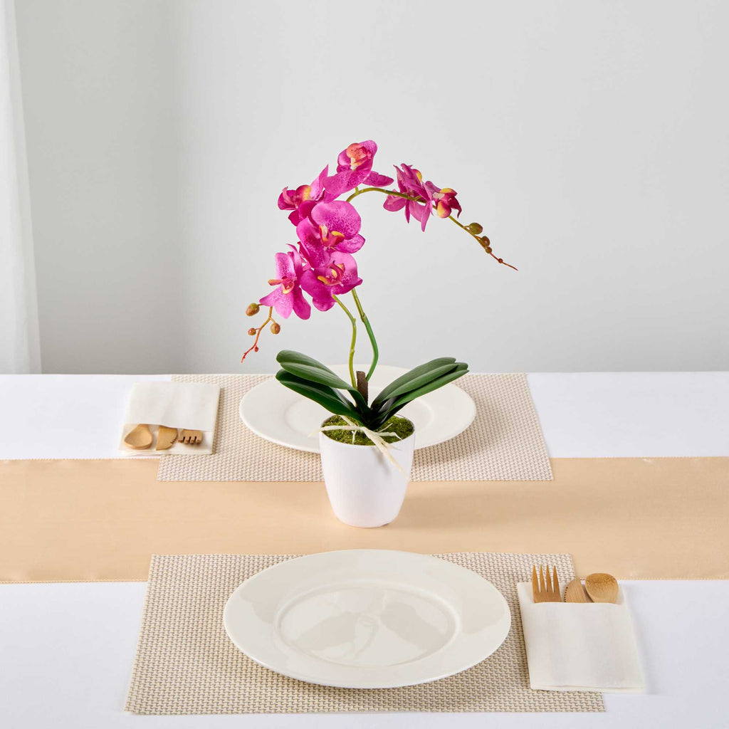 Fiore Magenta Plastic Moth Orchid in Plastic Pot - 8 Blooms - 4" x 4" x 15" - 1 count box