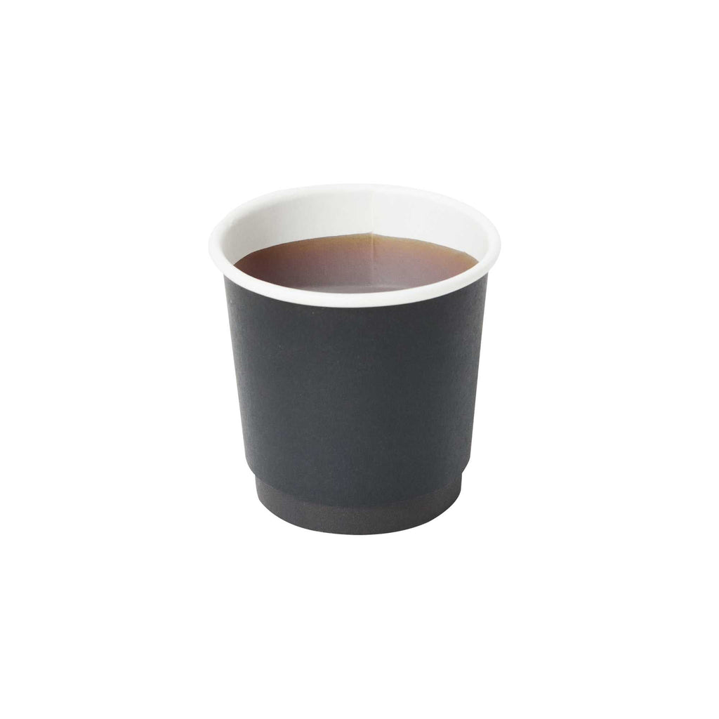 Restpresso 4 oz Black Paper Coffee Cup - Double Wall - 2 1/2" x 2 1/2" x 2 1/4" - 500 count box