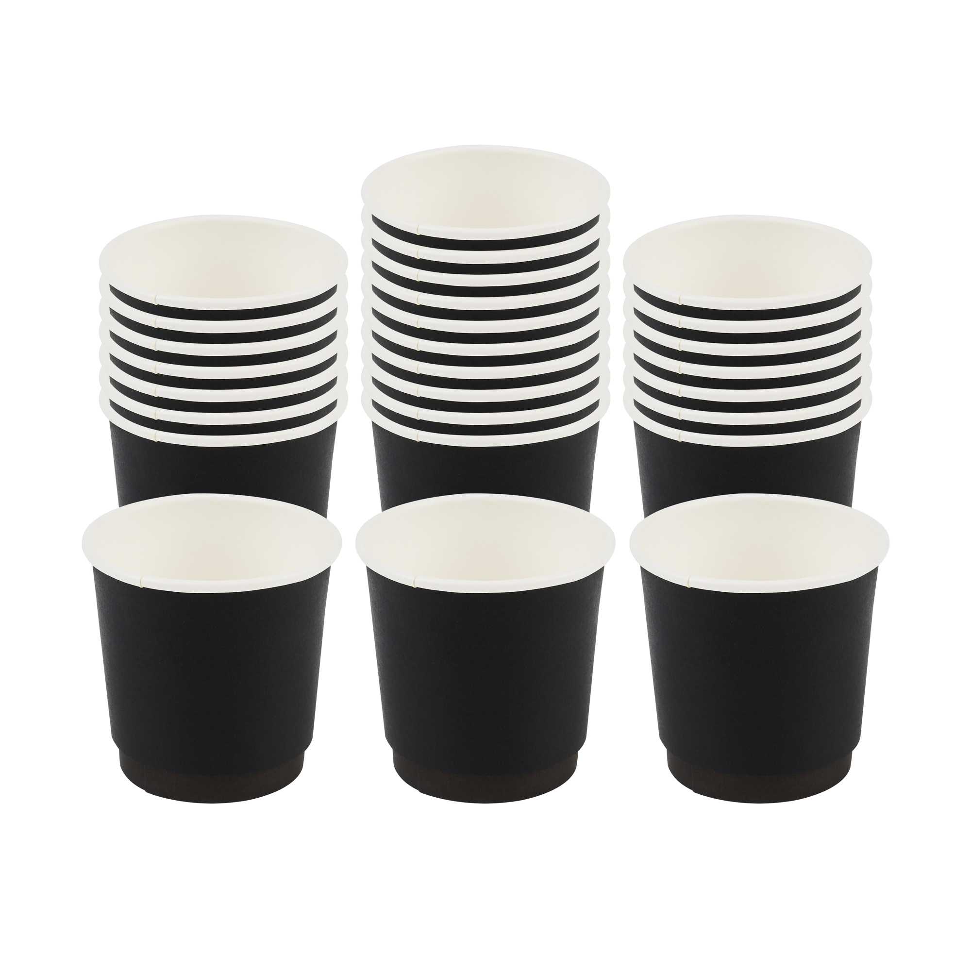 Restpresso 4 oz Black Paper Coffee Cup - Double Wall - 2 1/2" x 2 1/2" x 2 1/4" - 500 count box