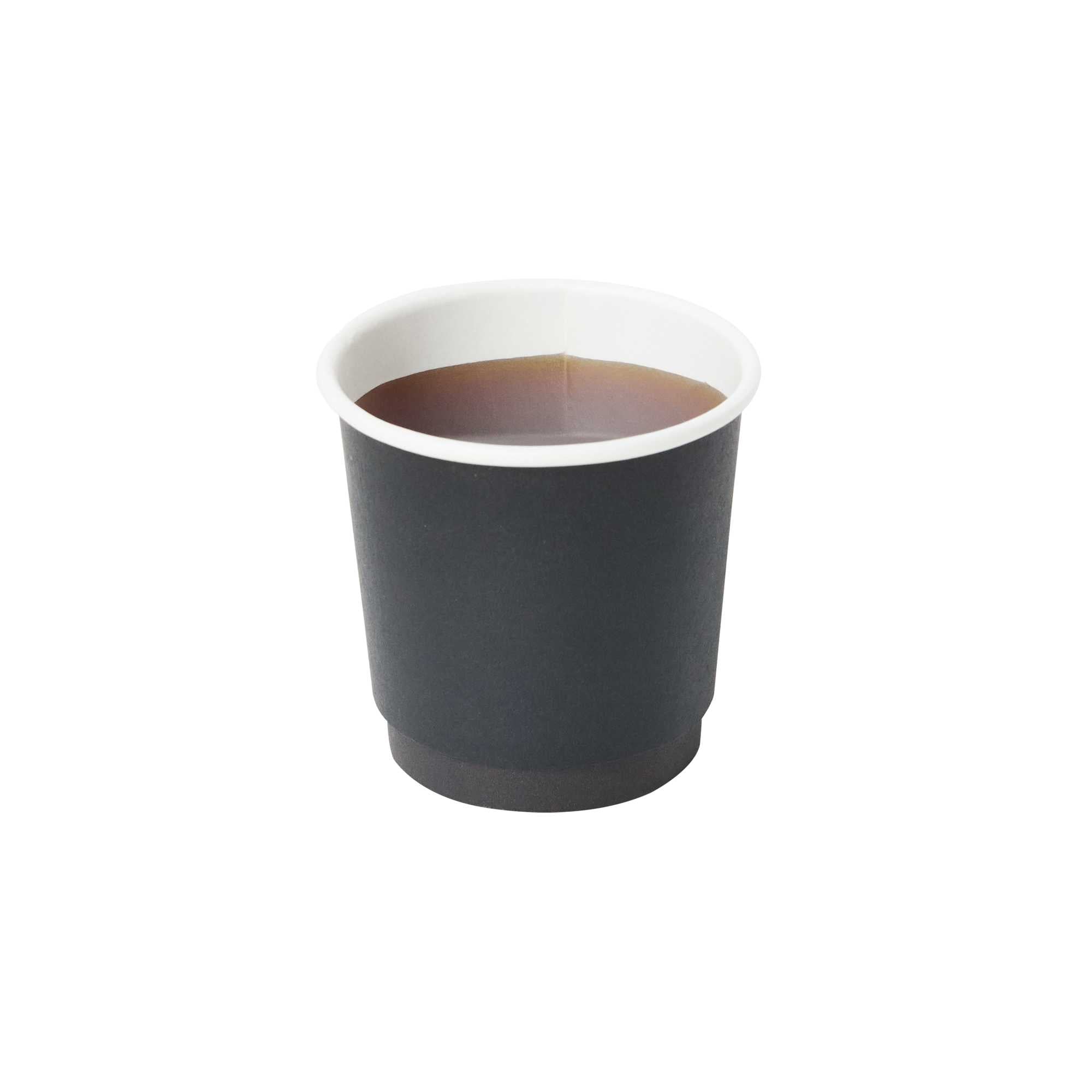 Restpresso 4 oz Black Paper Coffee Cup - Double Wall - 2 1/2" x 2 1/2" x 2 1/4" - 25 count box