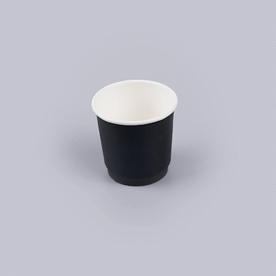 Restpresso 4 oz Black Paper Coffee Cup - Double Wall - 2 1/2" x 2 1/2" x 2 1/4" - 500 count box