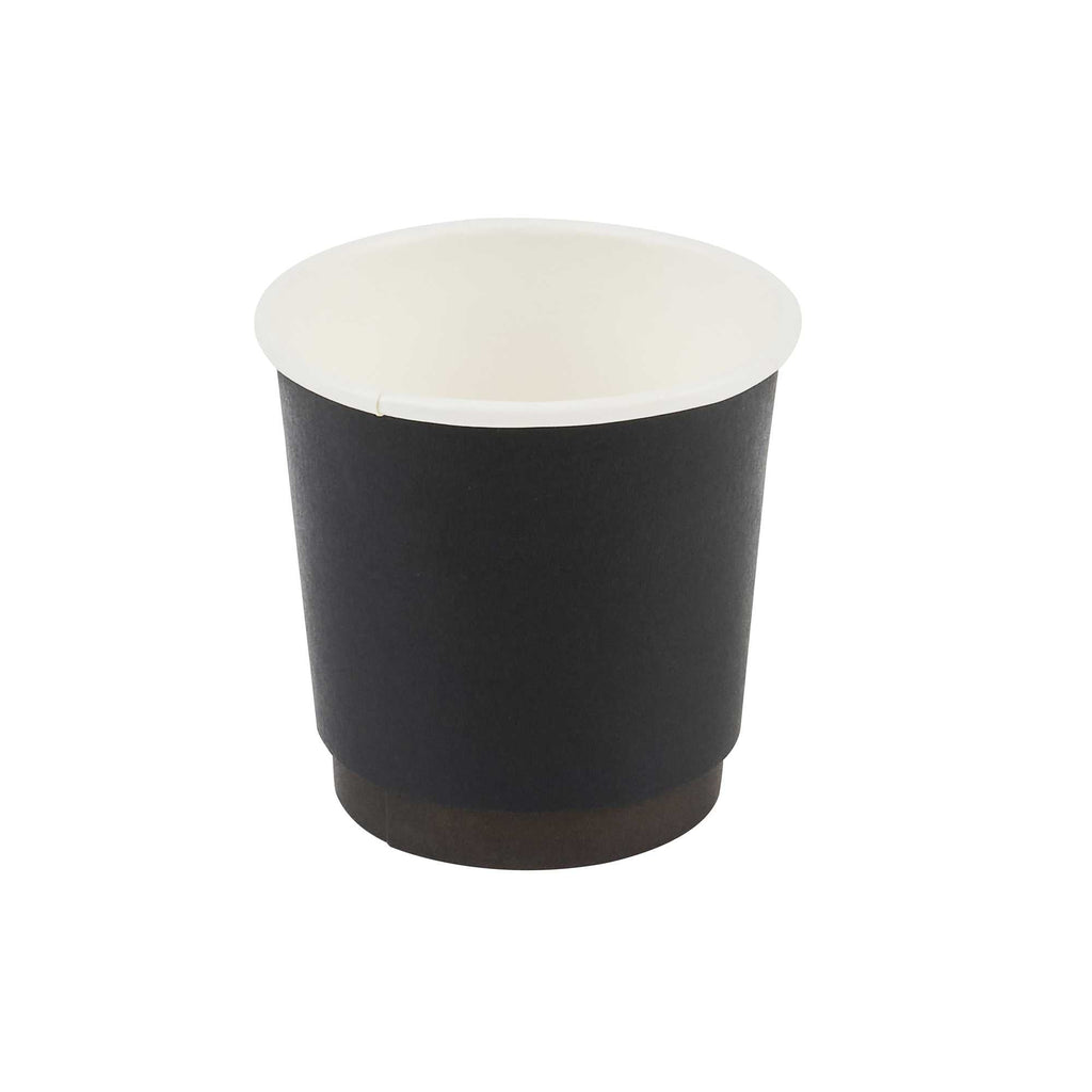 Restpresso 4 oz Black Paper Coffee Cup - Double Wall - 2 1/2" x 2 1/2" x 2 1/4" - 500 count box