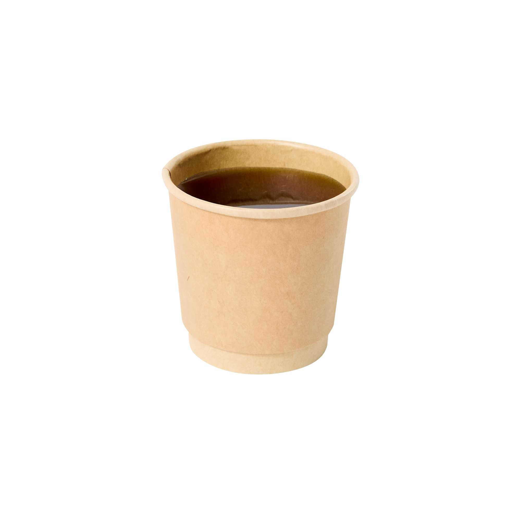 Restpresso 4 oz Kraft Paper Coffee Cup - Double Wall - 2 1/2" x 2 1/2" x 2 1/4" - 500 count box