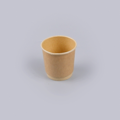 Restpresso 4 oz Kraft Paper Coffee Cup - Double Wall - 2 1/2" x 2 1/2" x 2 1/4" - 500 count box