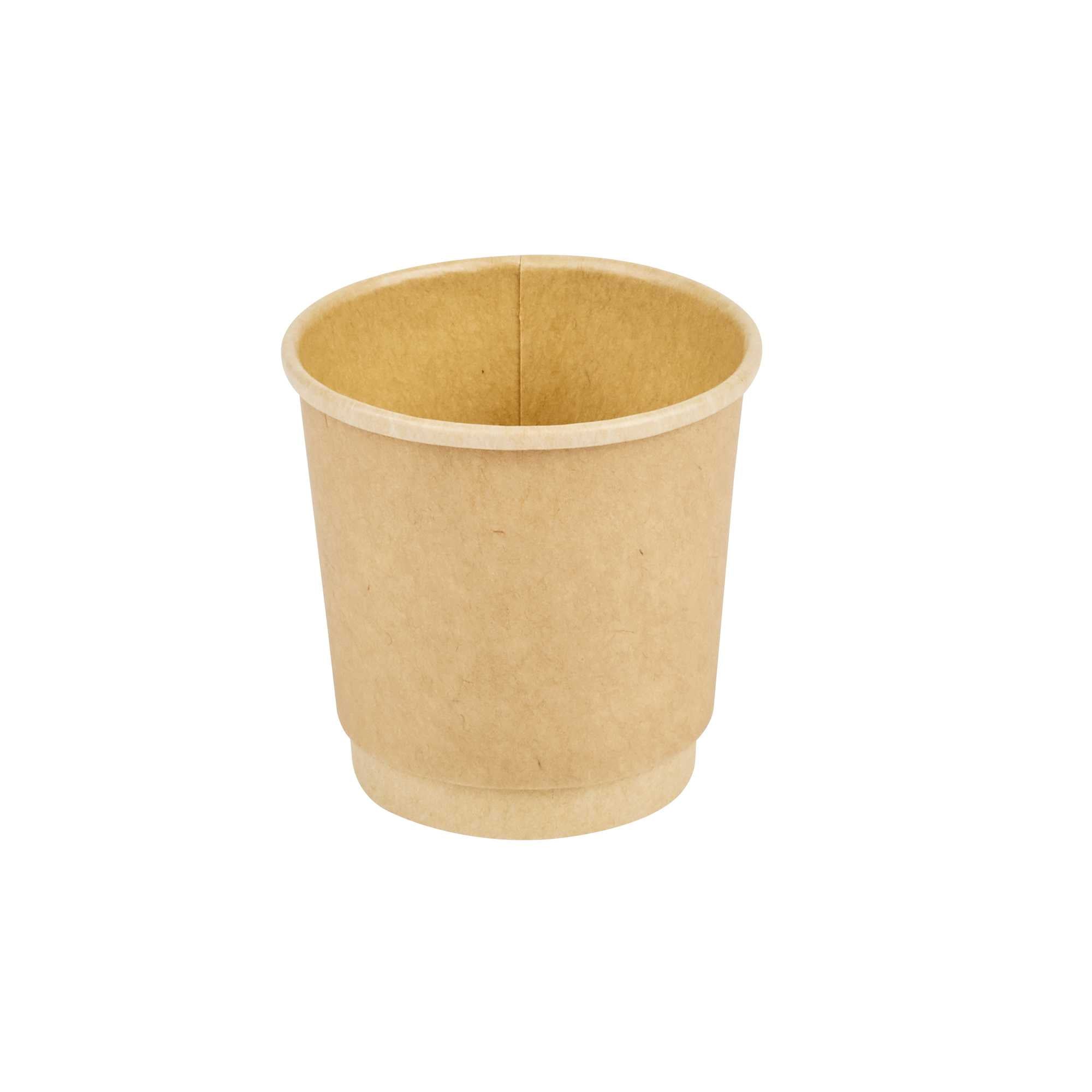 Restpresso 4 oz Kraft Paper Coffee Cup - Double Wall - 2 1/2" x 2 1/2" x 2 1/4" - 500 count box