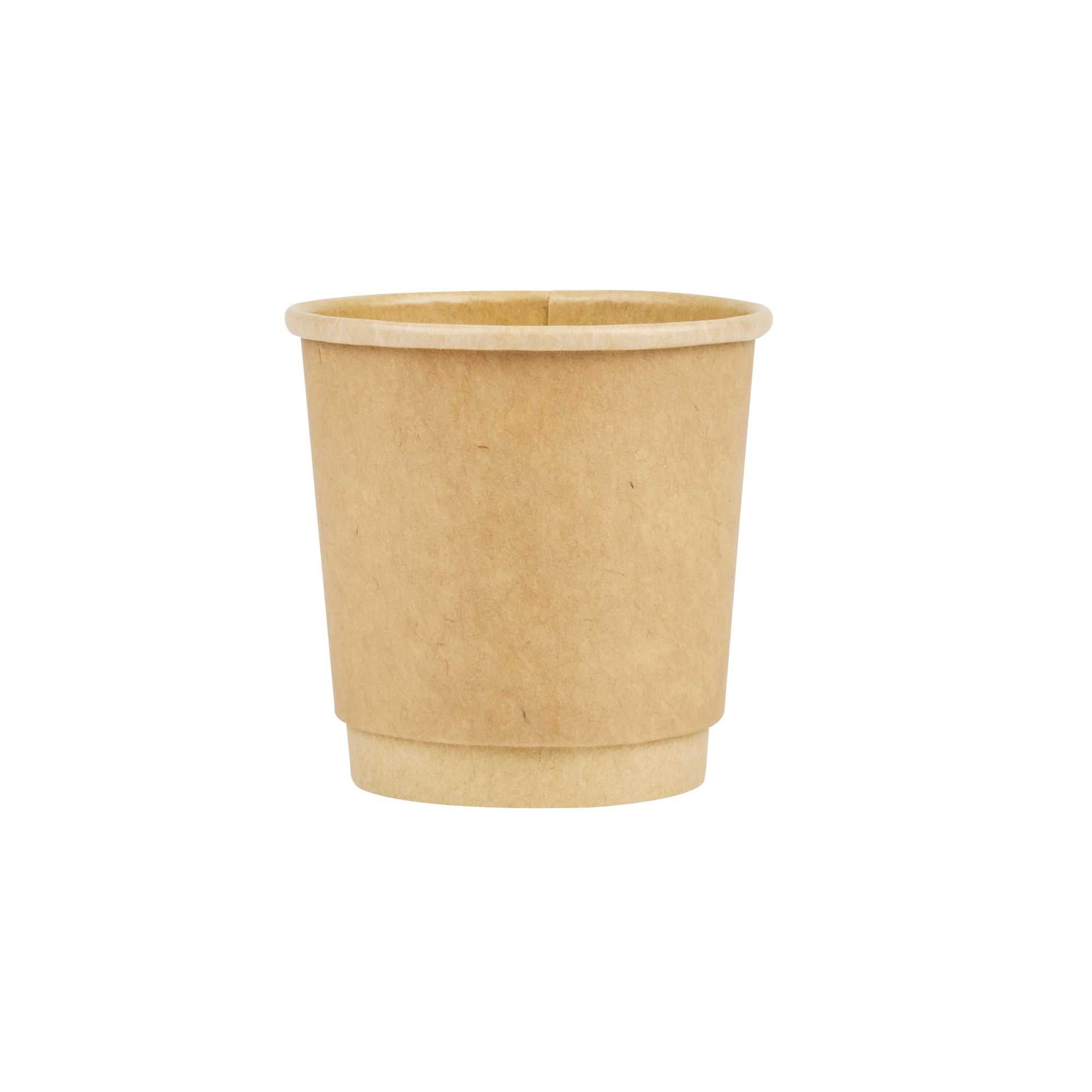 Restpresso 4 oz Kraft Paper Coffee Cup - Double Wall - 2 1/2" x 2 1/2" x 2 1/4" - 500 count box