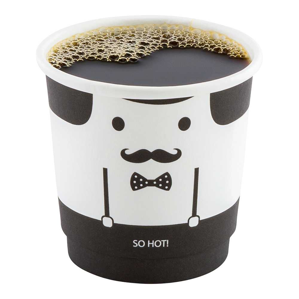Restpresso 4 oz Monsieur Paper Coffee Cup - Double Wall - 2 1/2" x 2 1/2" x 2 1/4" - 25 count box