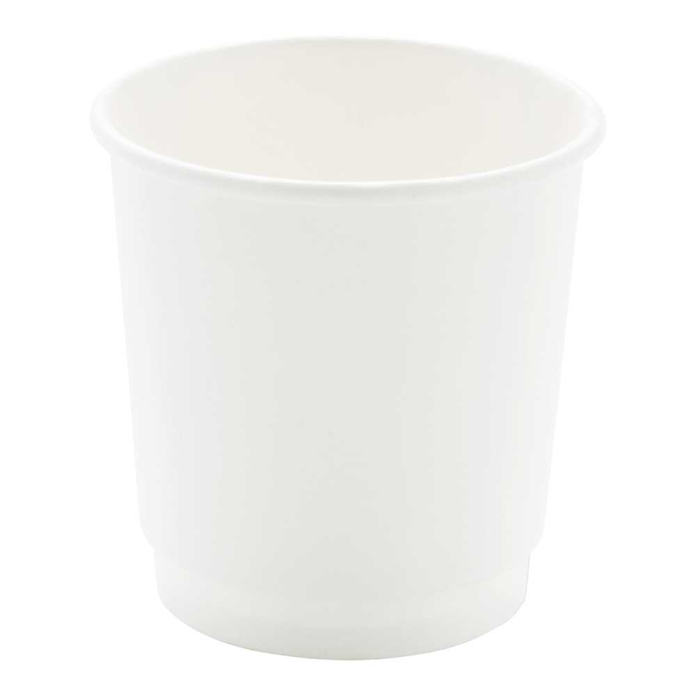 Restpresso 4 oz White Paper Coffee Cup - Double Wall - 2 1/2" x 2 1/2" x 2 1/4" - 500 count box