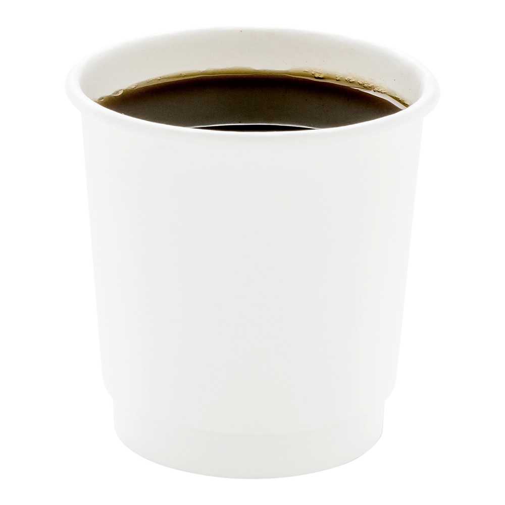 Restpresso 4 oz White Paper Coffee Cup - Double Wall - 2 1/2" x 2 1/2" x 2 1/4" - 500 count box