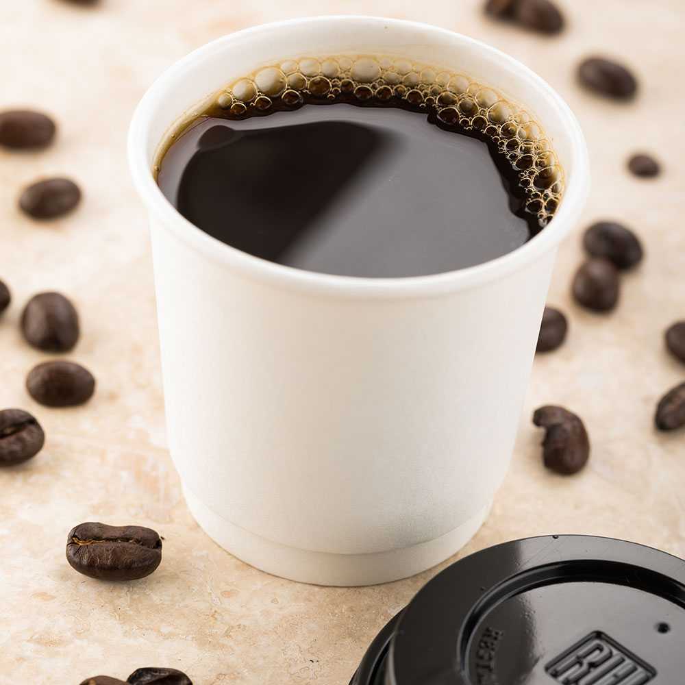 Restpresso 4 oz White Paper Coffee Cup - Double Wall - 2 1/2" x 2 1/2" x 2 1/4" - 500 count box
