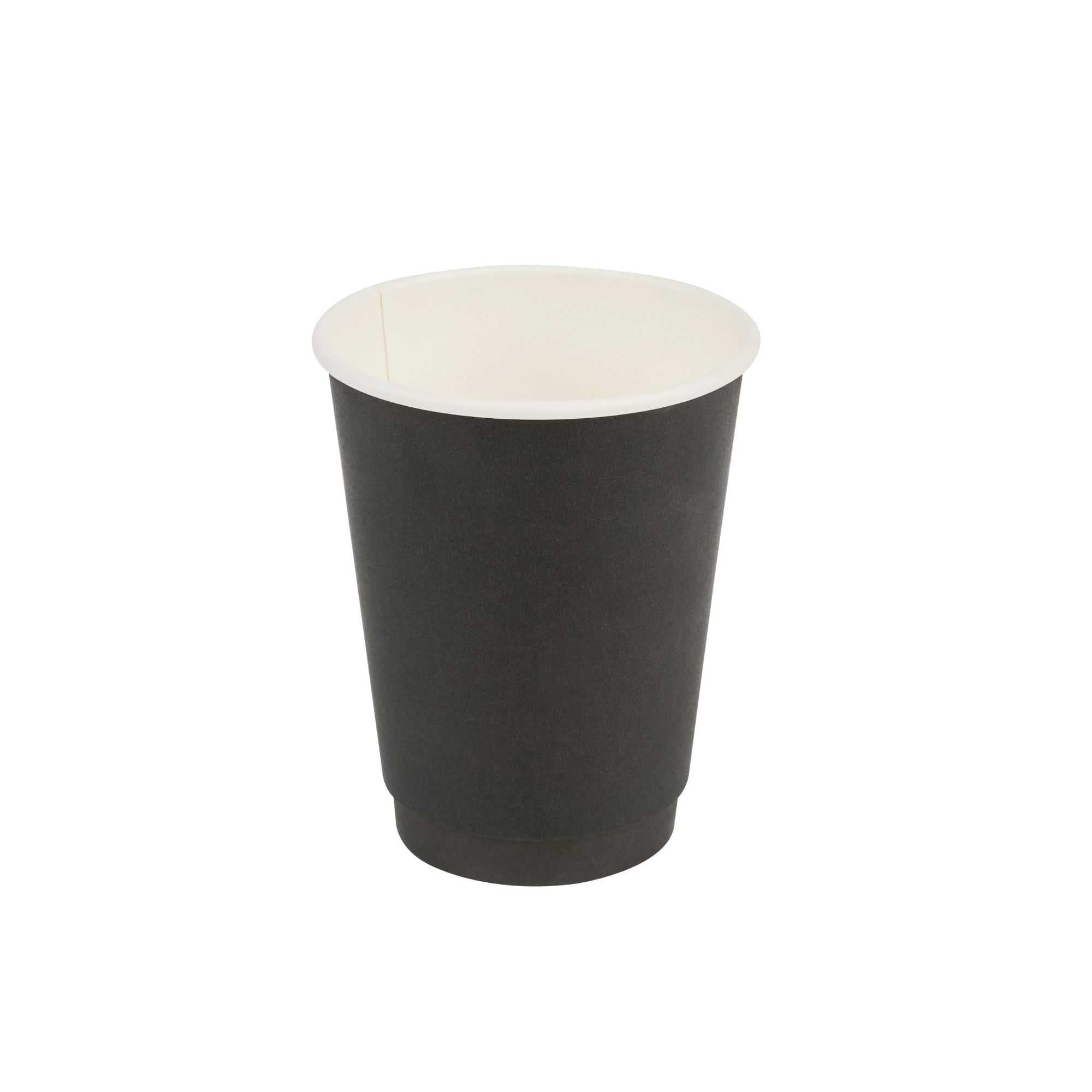 Restpresso 12 oz Black Paper Coffee Cup - Double Wall - 3 1/2" x 3 1/2" x 4 1/4" - 25 count box