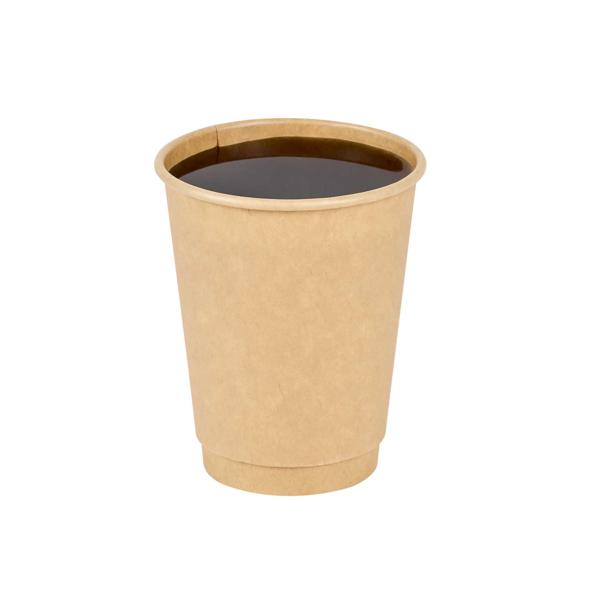 Restpresso 12 oz Kraft Paper Coffee Cup - Double Wall - 3 1/2" x 3 1/2" x 4 1/4" - 500 count box