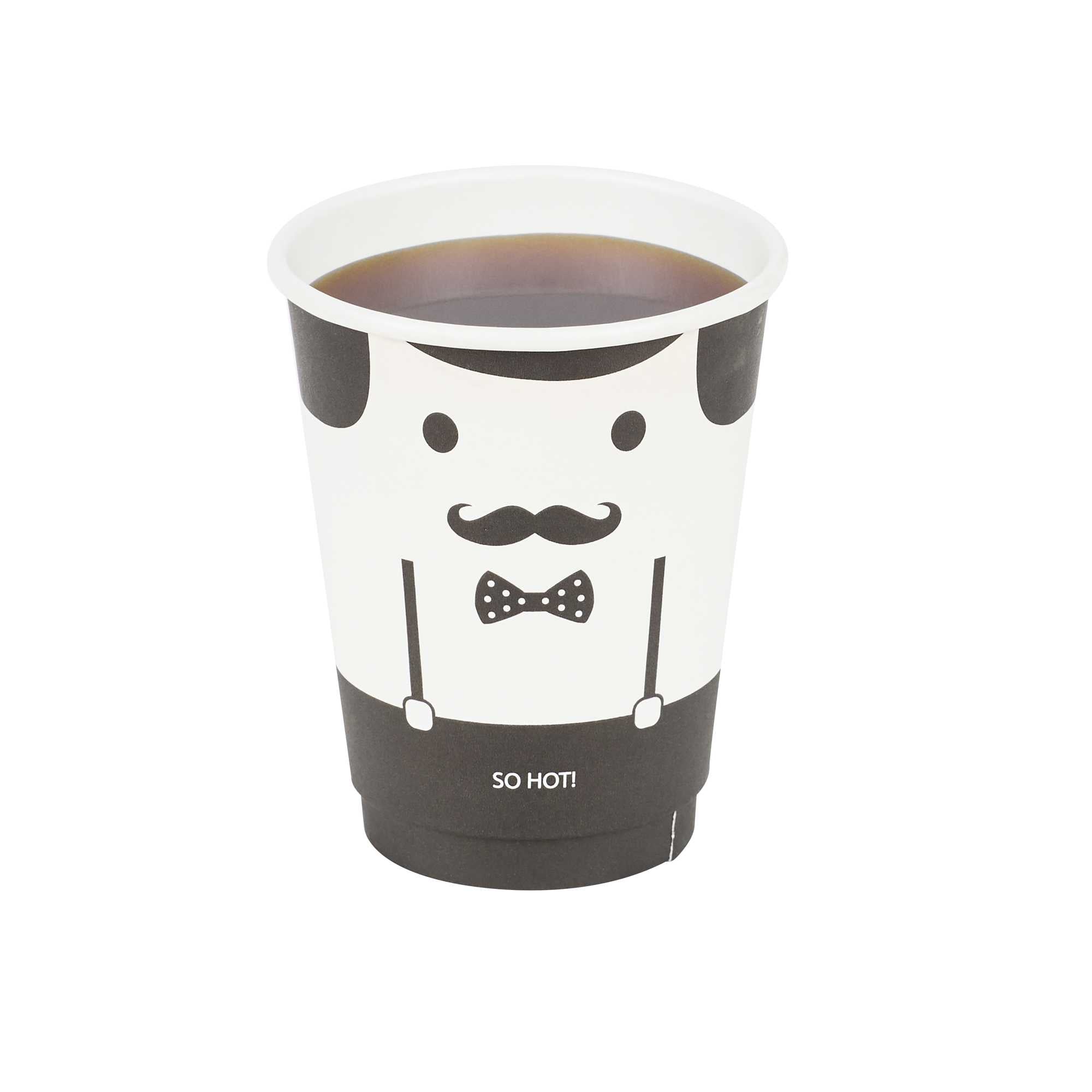 Restpresso 12 oz Monsieur Paper Coffee Cup - Double Wall - 3 1/2" x 3 1/2" x 4 1/4" - 500 count box