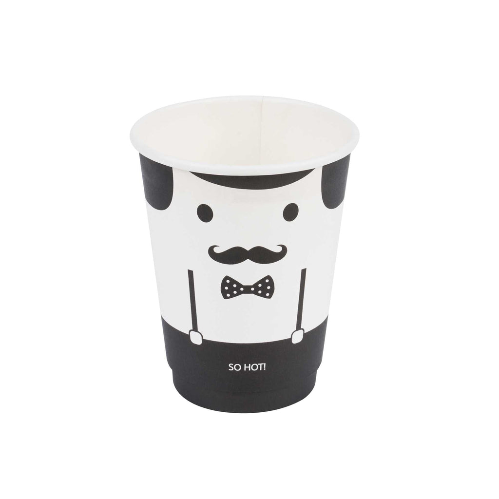 Restpresso 12 oz Monsieur Paper Coffee Cup - Double Wall - 3 1/2" x 3 1/2" x 4 1/4" - 25 count box