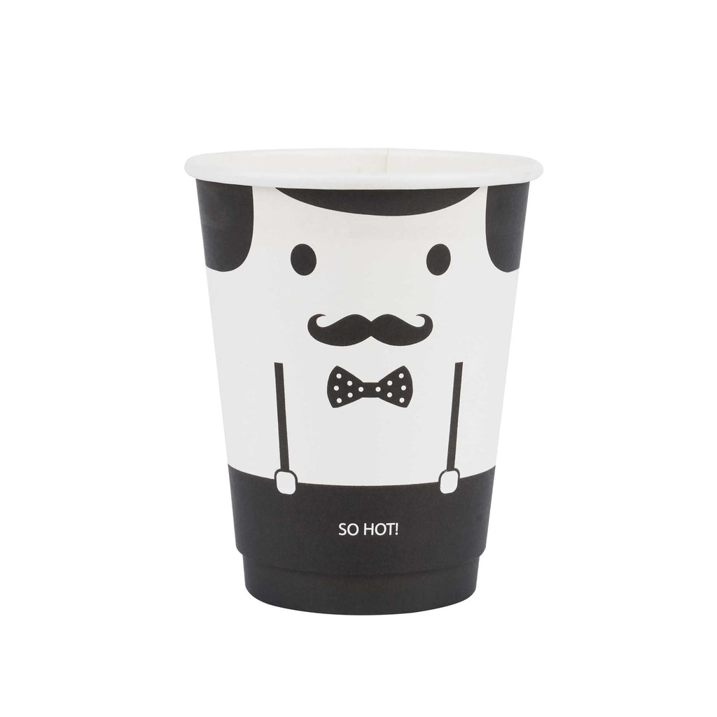 Restpresso 12 oz Monsieur Paper Coffee Cup - Double Wall - 3 1/2" x 3 1/2" x 4 1/4" - 25 count box