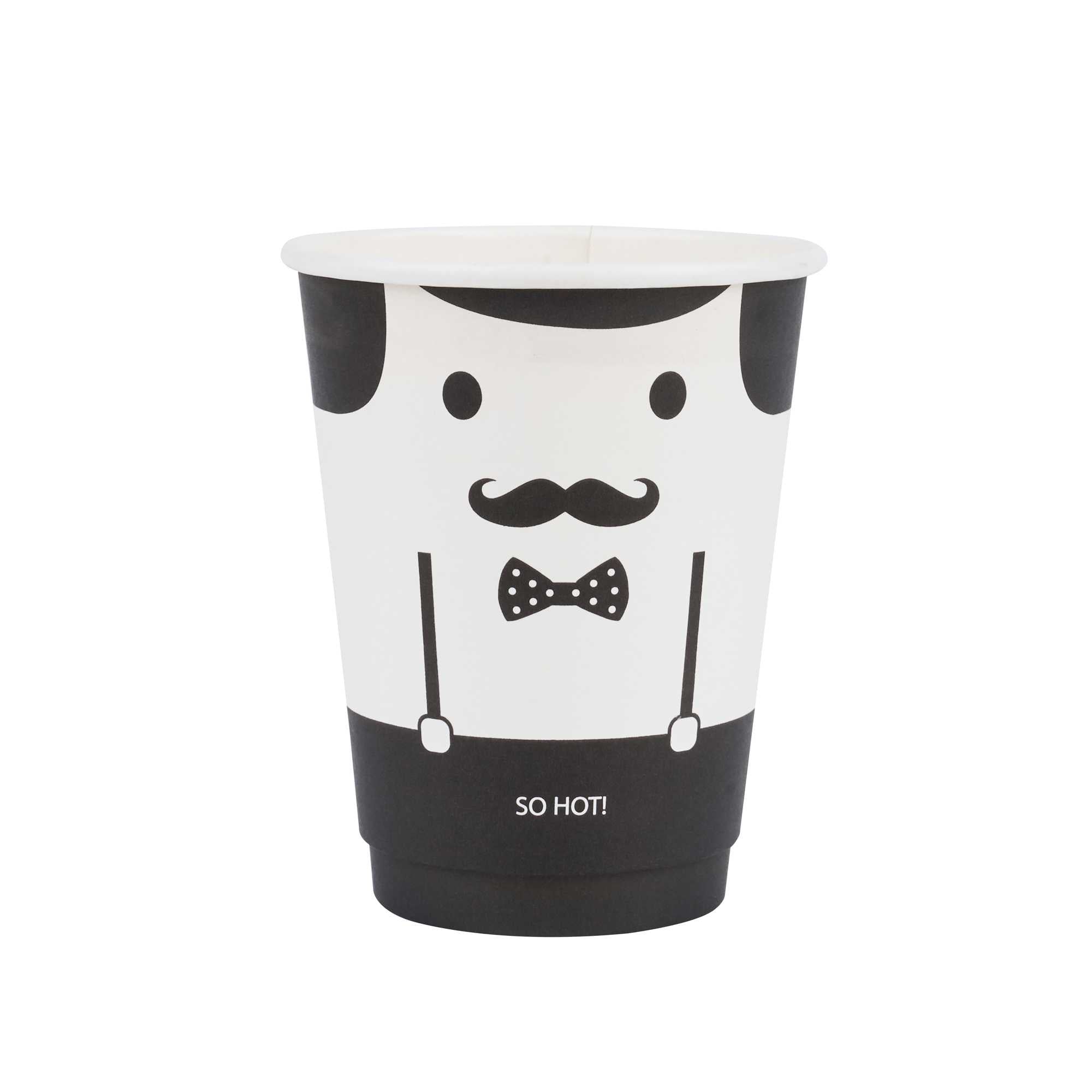 Restpresso 12 oz Monsieur Paper Coffee Cup - Double Wall - 3 1/2" x 3 1/2" x 4 1/4" - 25 count box