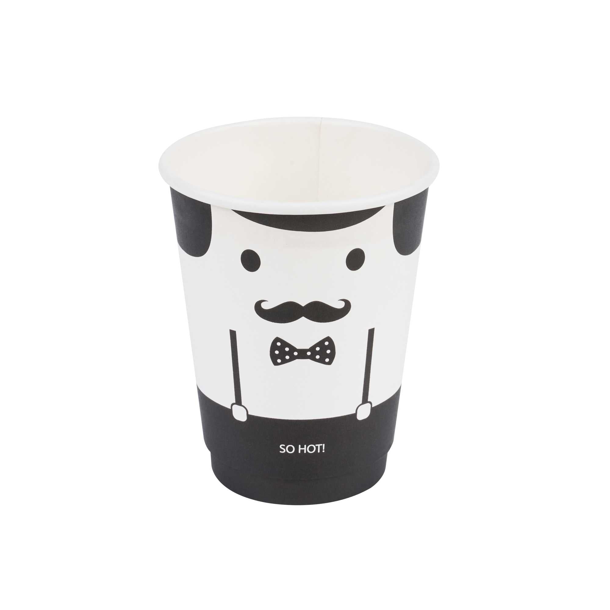 Restpresso 12 oz Monsieur Paper Coffee Cup - Double Wall - 3 1/2" x 3 1/2" x 4 1/4" - 500 count box