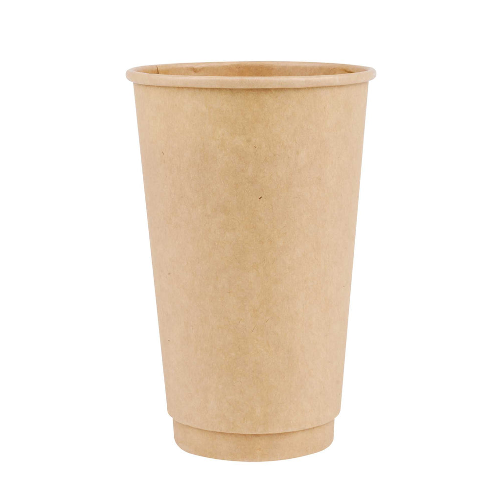 Restpresso 16 oz Kraft Paper Coffee Cup - Double Wall - 3 1/2" x 3 1/2" x 5 1/2" - 500 count box