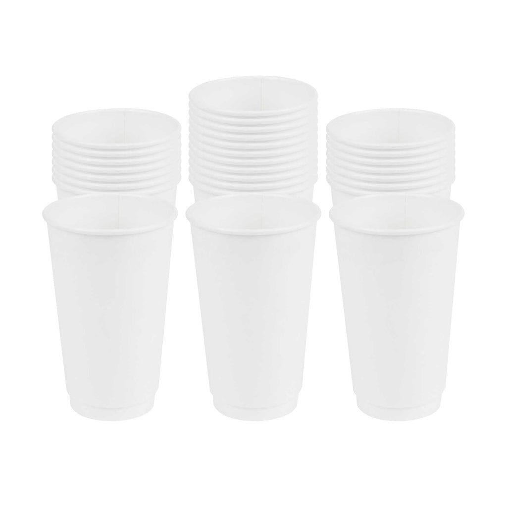 Restpresso 16 oz White Paper Coffee Cup - Double Wall - 3 1/2" x 3 1/2" x 5 1/2" - 500 count box