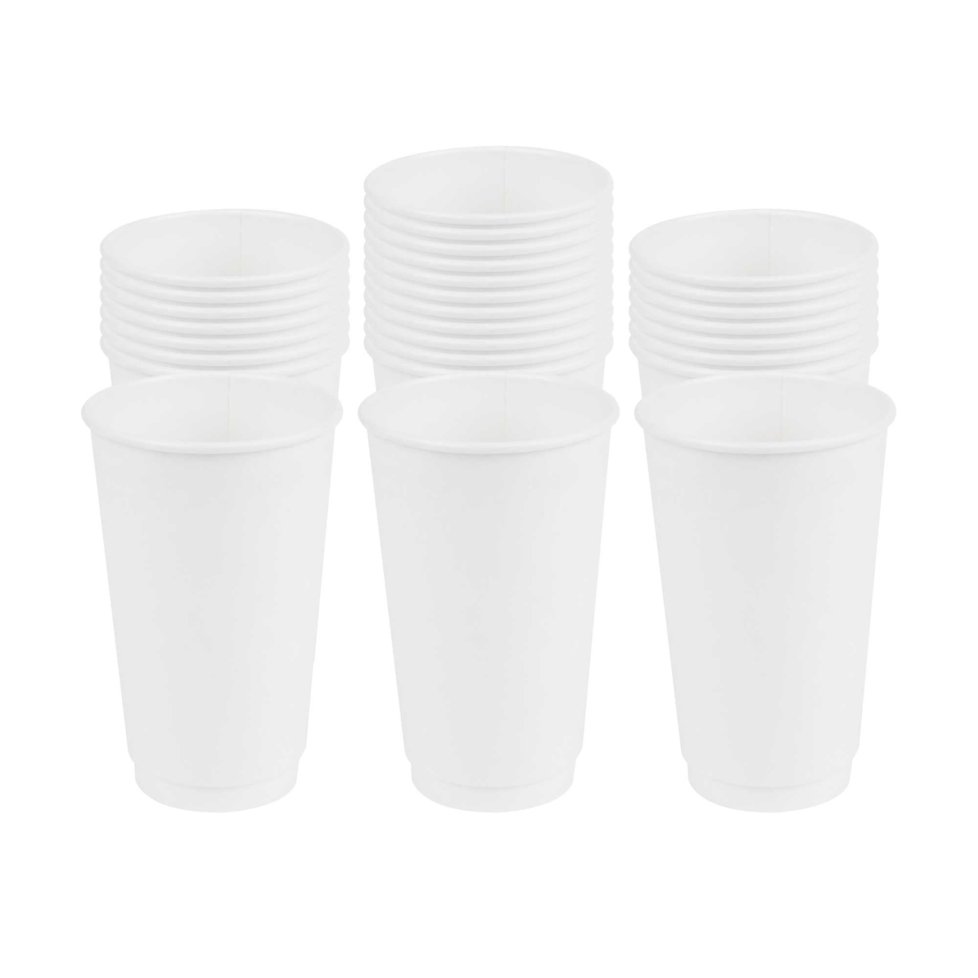 Restpresso 16 oz White Paper Coffee Cup - Double Wall - 3 1/2" x 3 1/2" x 5 1/2" - 500 count box