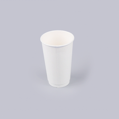 Restpresso 16 oz White Paper Coffee Cup - Double Wall - 3 1/2" x 3 1/2" x 5 1/2" - 500 count box