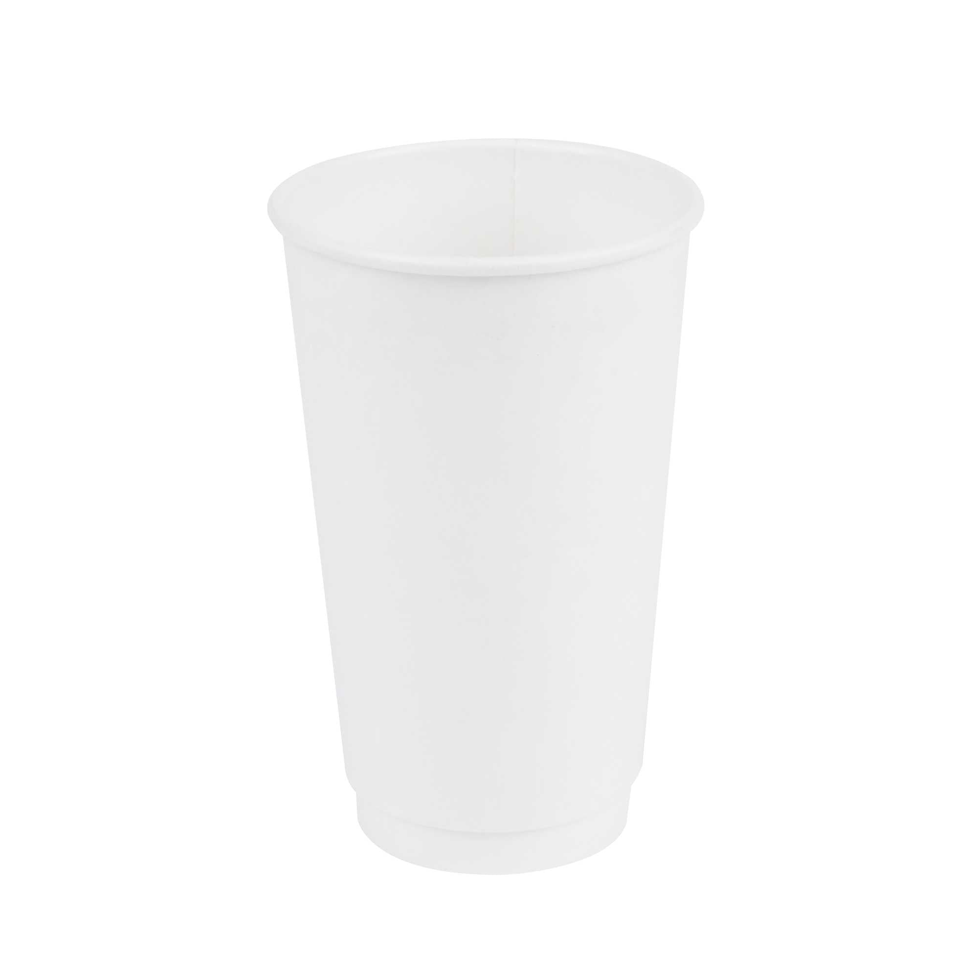 Restpresso 16 oz White Paper Coffee Cup - Double Wall - 3 1/2" x 3 1/2" x 5 1/2" - 500 count box