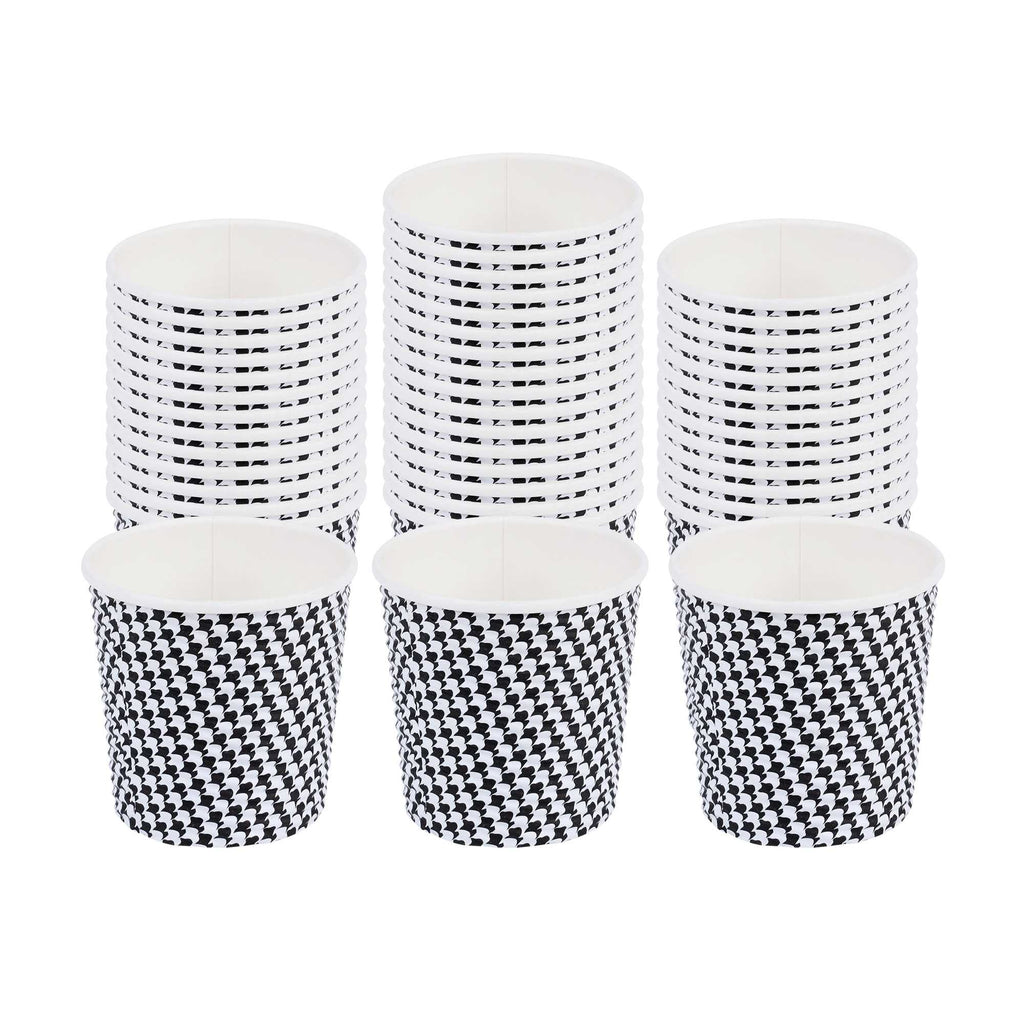 Restpresso 4 oz Houndstooth Paper Coffee Cup - Spiral Wall - 2 1/2" x 2 1/2" x 2 1/4" - 25 count box