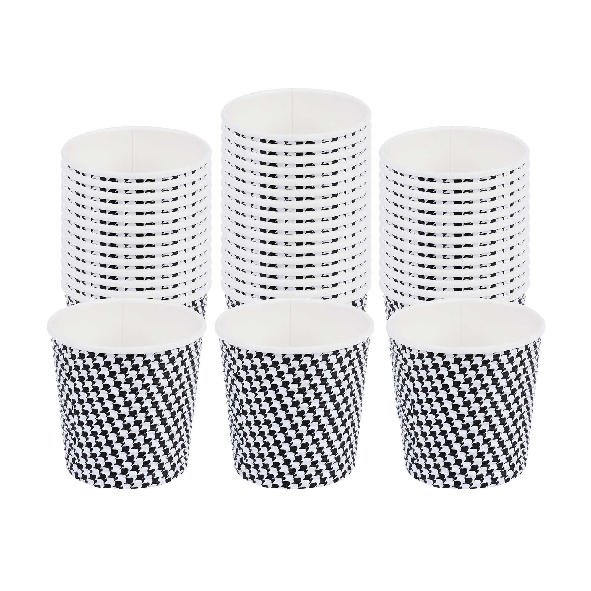 Restpresso 4 oz Houndstooth Paper Coffee Cup - Spiral Wall - 2 1/2" x 2 1/2" x 2 1/4" - 25 count box