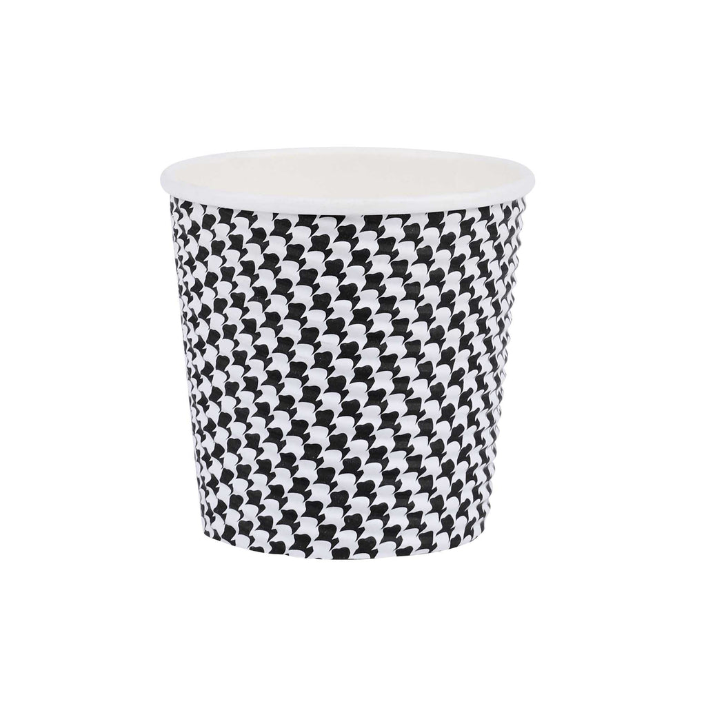 Restpresso 4 oz Houndstooth Paper Coffee Cup - Spiral Wall - 2 1/2" x 2 1/2" x 2 1/4" - 500 count box
