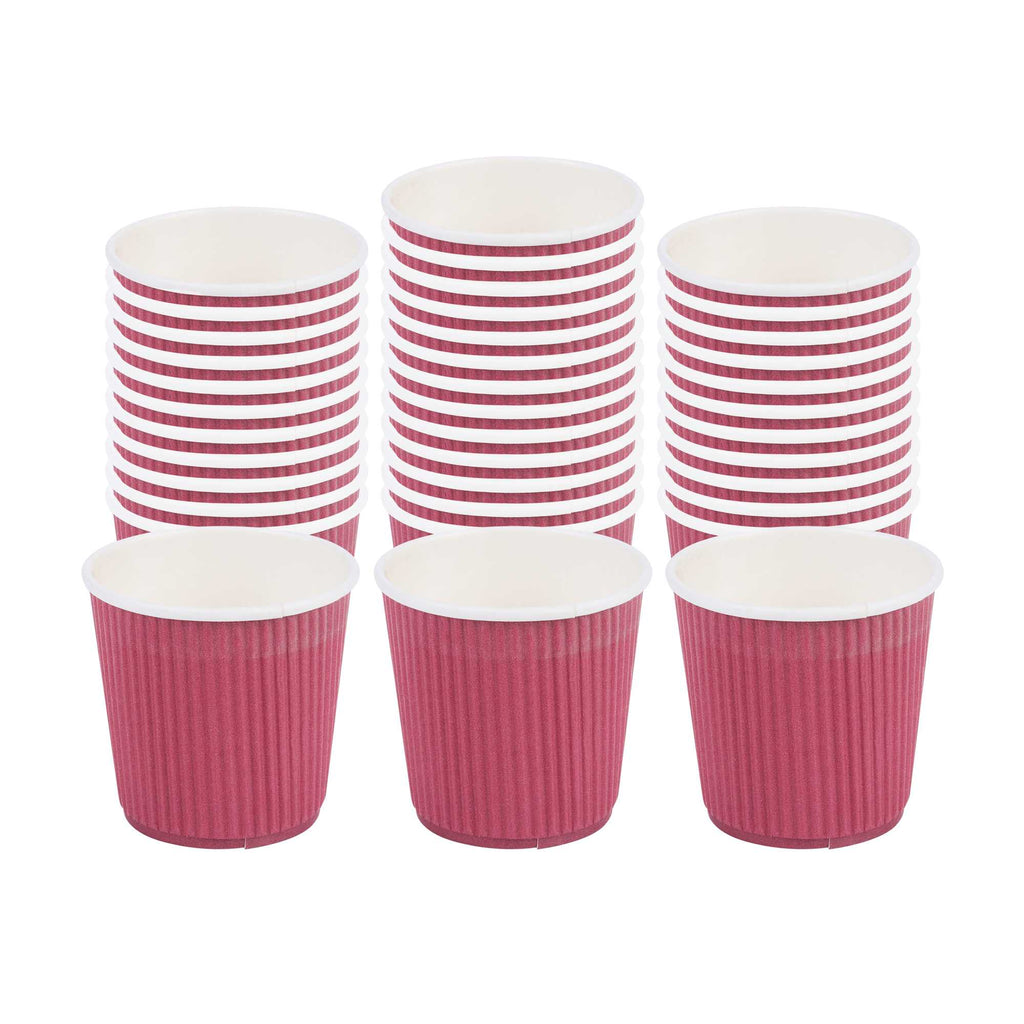 Restpresso 4 oz Crimson Paper Coffee Cup - Ripple Wall - 2 1/2" x 2 1/2" x 2 1/4" - 500 count box