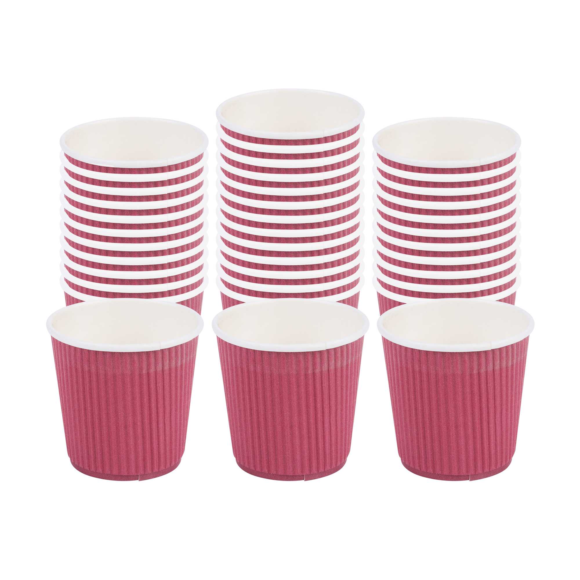 Restpresso 4 oz Crimson Paper Coffee Cup - Ripple Wall - 2 1/2" x 2 1/2" x 2 1/4" - 25 count box
