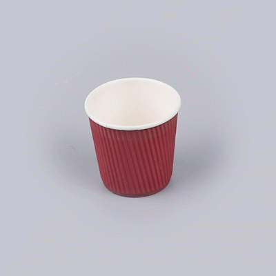 Restpresso 4 oz Crimson Paper Coffee Cup - Ripple Wall - 2 1/2" x 2 1/2" x 2 1/4" - 500 count box
